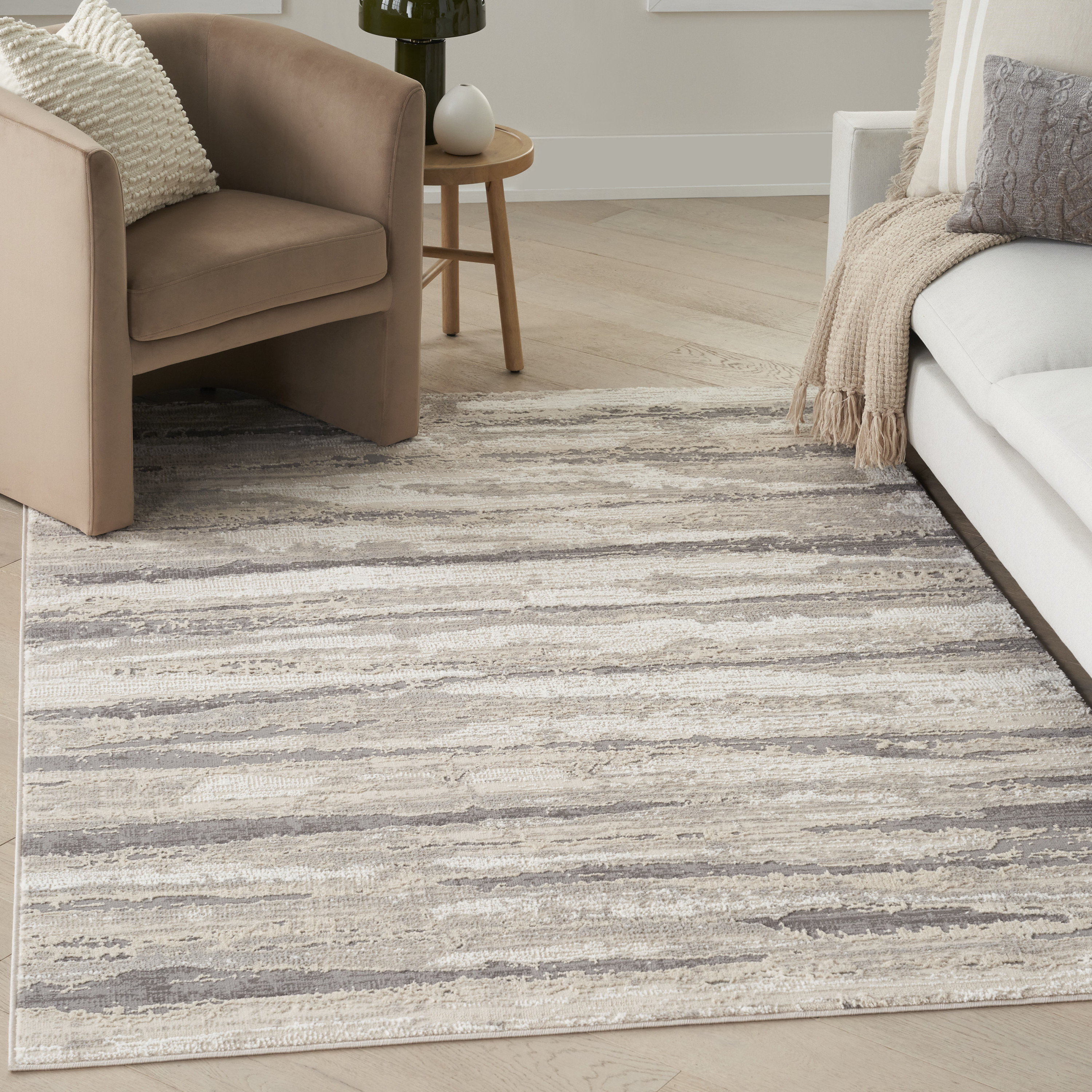 Nourison Sustainable Trends 5'3" x 7'3" Ivory Multicolor Modern Indoor Rug
