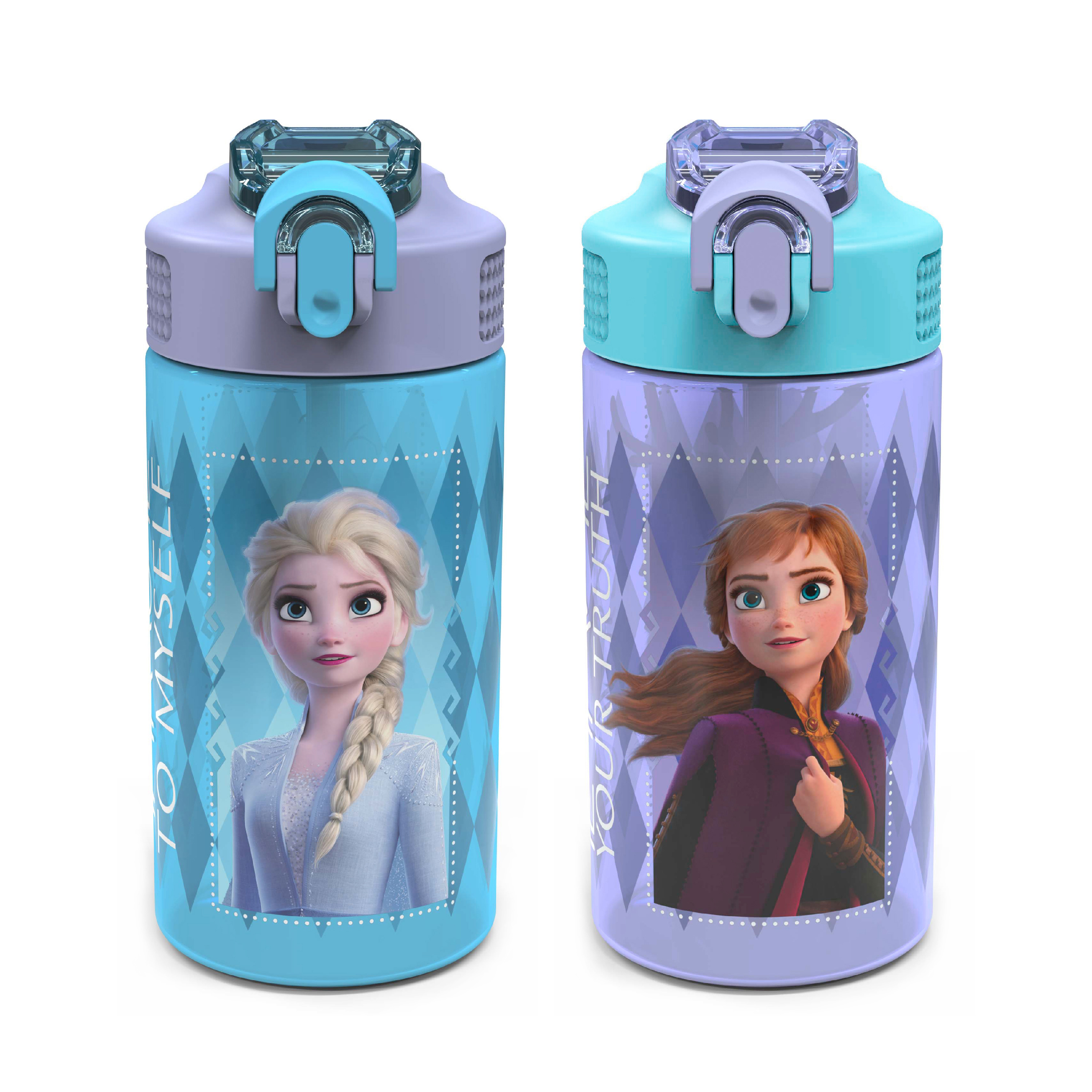 Disney Frozen 2 Movie 16 ounce Water Bottle, Anna and Elsa, 2-piece set slideshow image 1