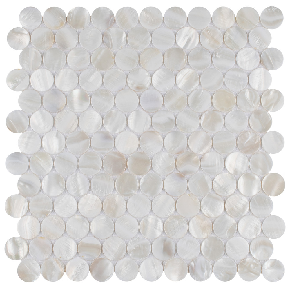 Conchella Penny White 11-1/4 in. x 11-5/8 in. Natural Shell Mosaic Tile