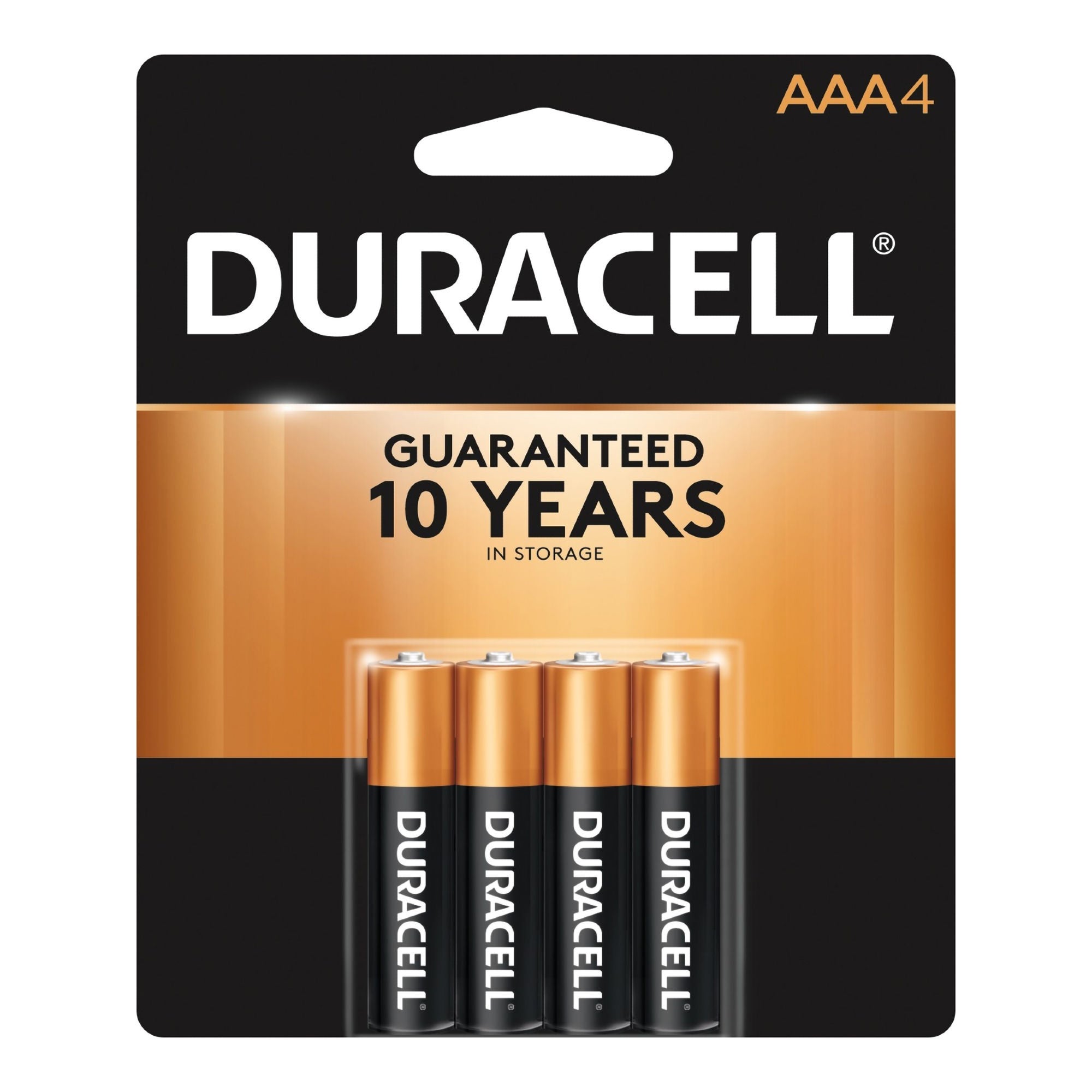 Alkaline Battery Duracell® Coppertop® AAA Cell 1.5 Volt Disposable 4 Pack