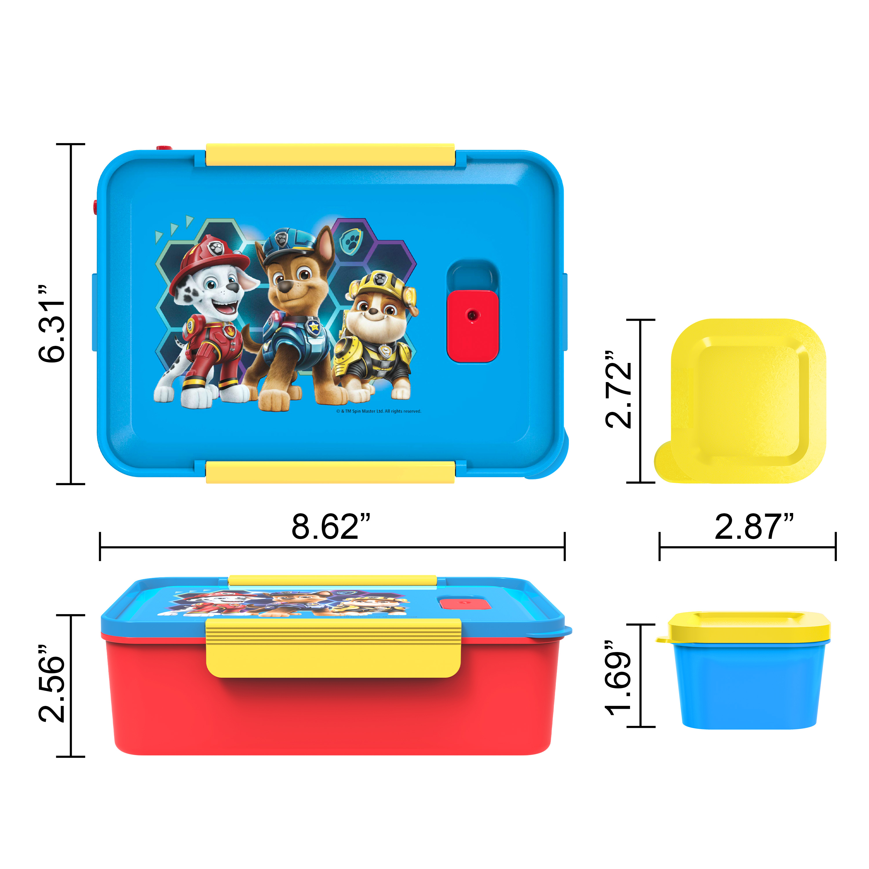 Paw Patrol Movie Reusable Divided Bento Box, Rubble, Marshall and Chase, 3-piece set slideshow image 12
