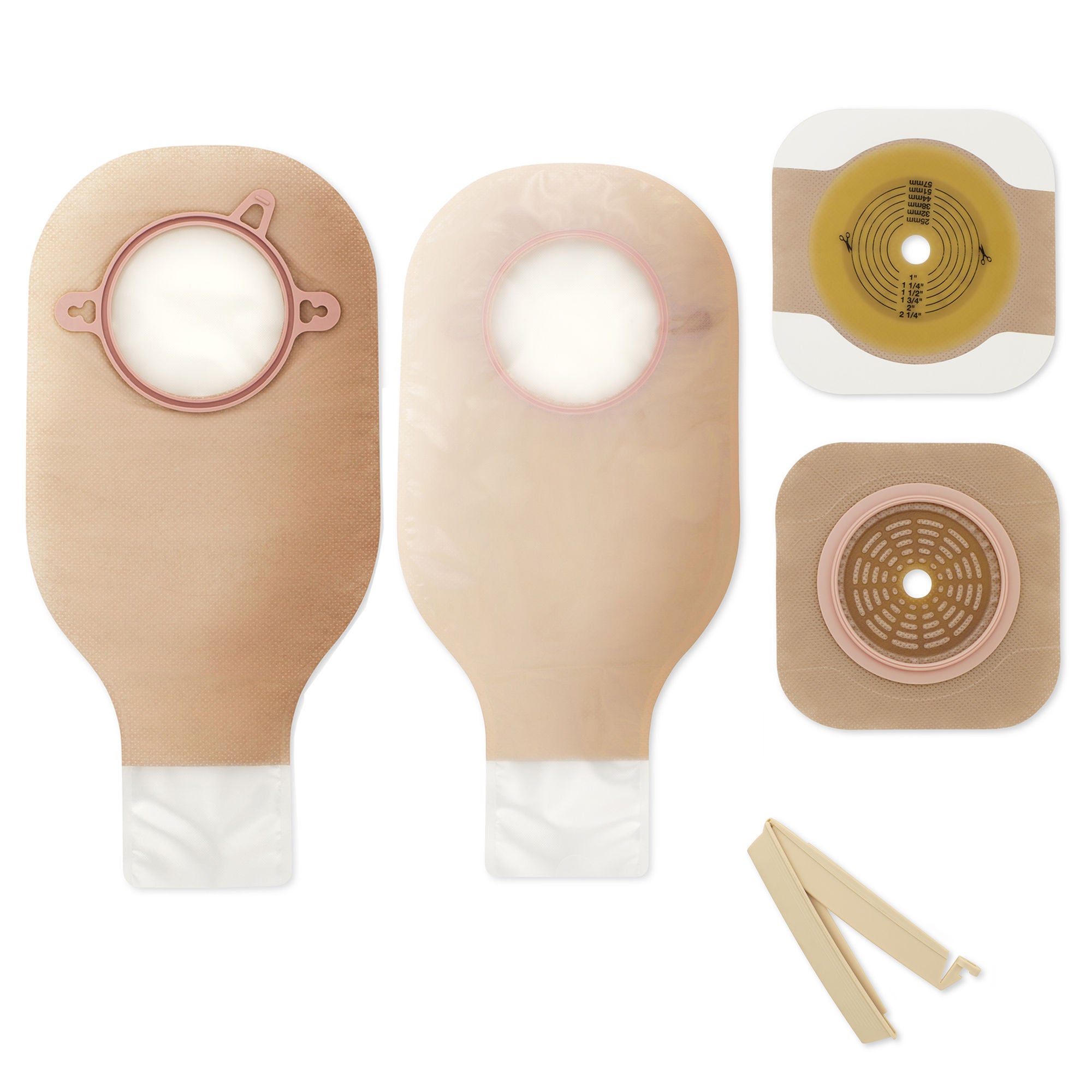 New Image™ 19104 2-Piece Clear Ileostomy/Colostomy Pouch, 70 mm Flange, Blue