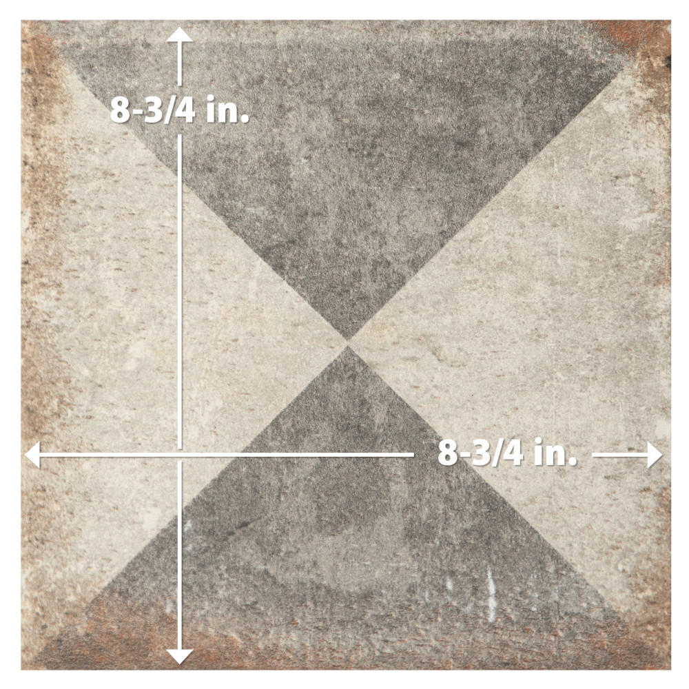 D’Anticatto Decor Triangoli 8-3/4 in. x 8-3/4 in. Porcelain Floor and Wall Tile