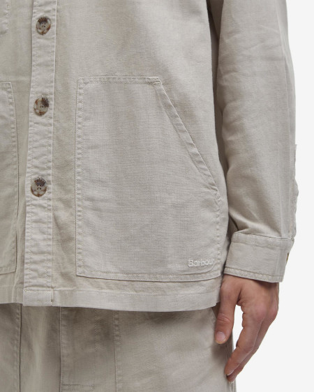 Natural Linen-Blend Overshirt
