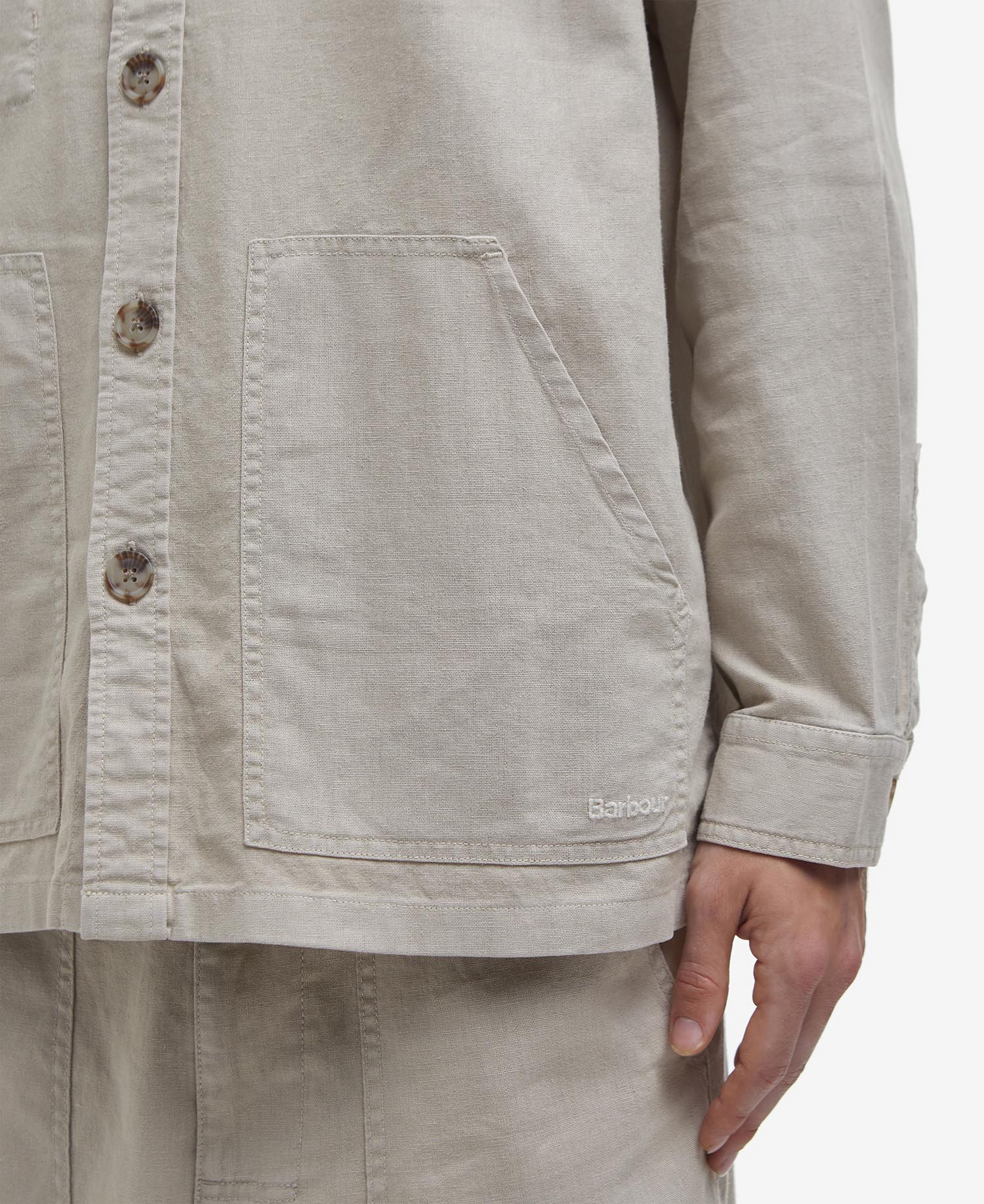Natural Linen-Blend Overshirt image number 5