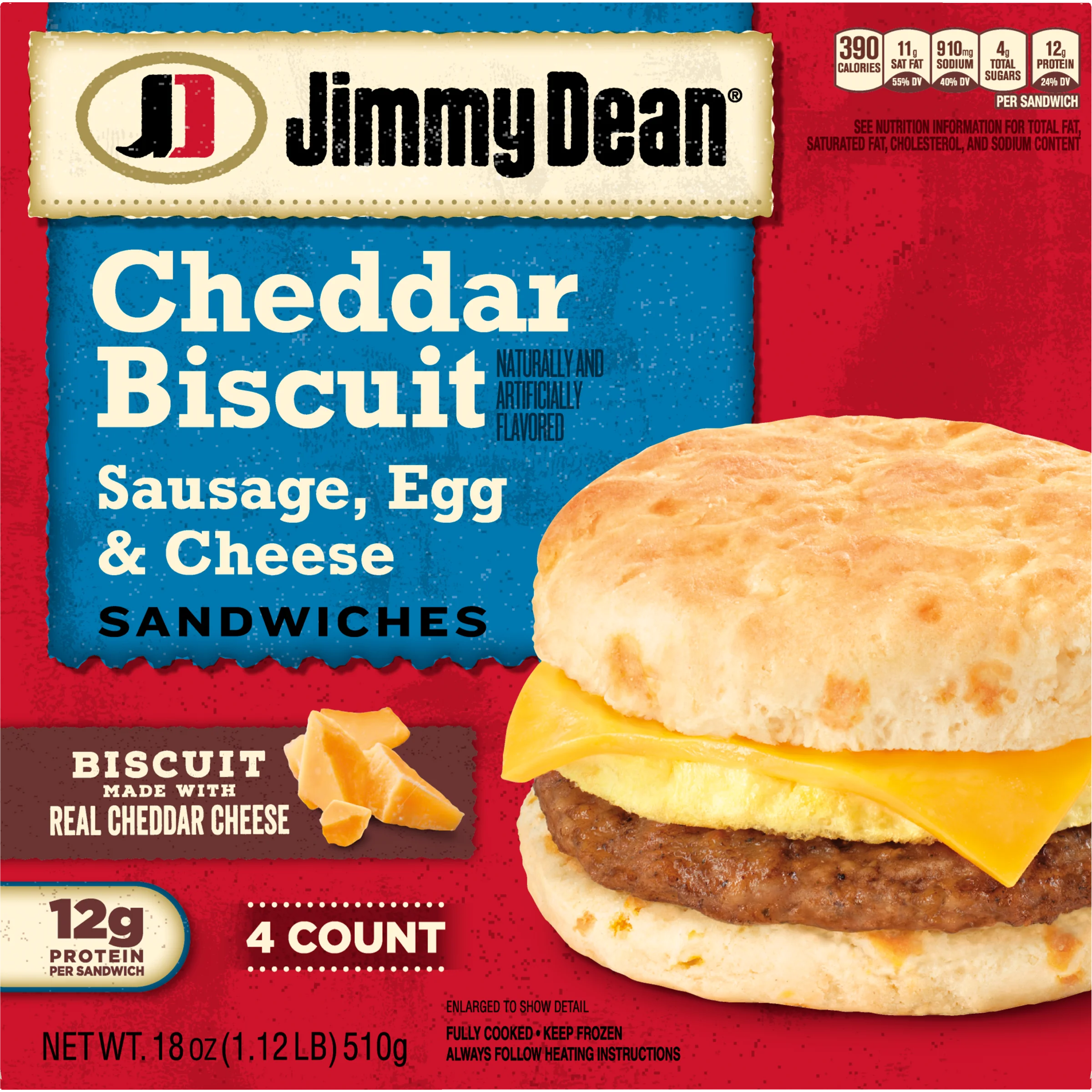 Sausage, Egg & Cheese Cheddar Biscuit Sandwiches