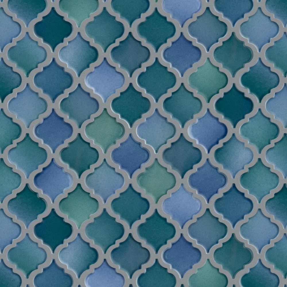 Sample – Hudson Tangier Aquamarine Porcelain Mosaic Tile