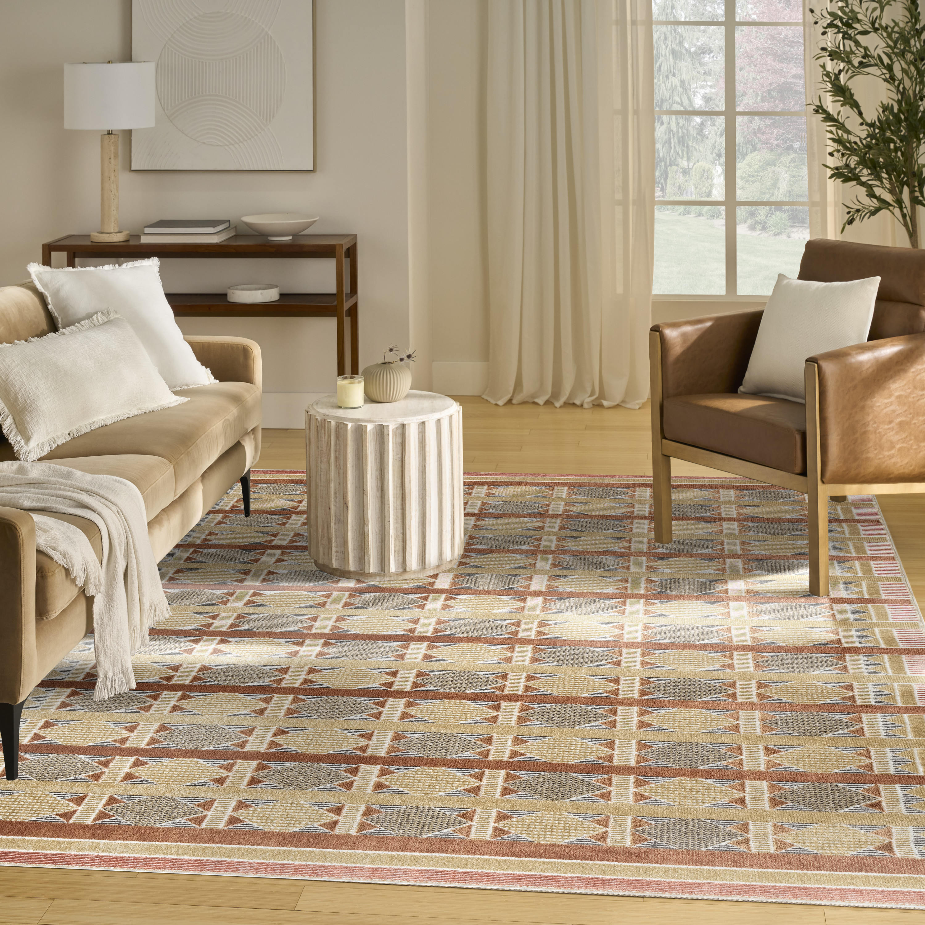 Nourison Nordic 8' x 10' Rust Multicolor Modern Indoor Rug
