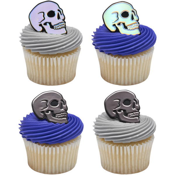 Metallic Skull Cupcake Rings