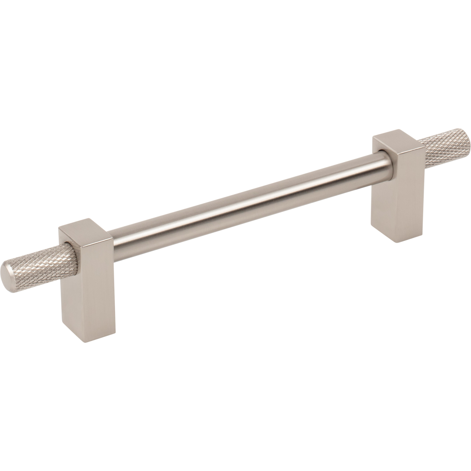 Larkin Knurled Ends 128 mm Center-to-Center Bar Pull, Satin Nickel