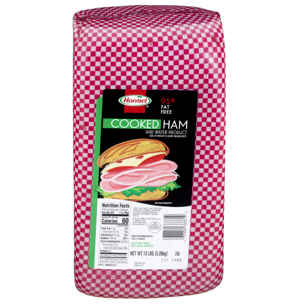 HORMEL(r) Cooked Ham & Water, 35%, 4/13 lb . C1C1 - Front Center In Package (Hi Res)