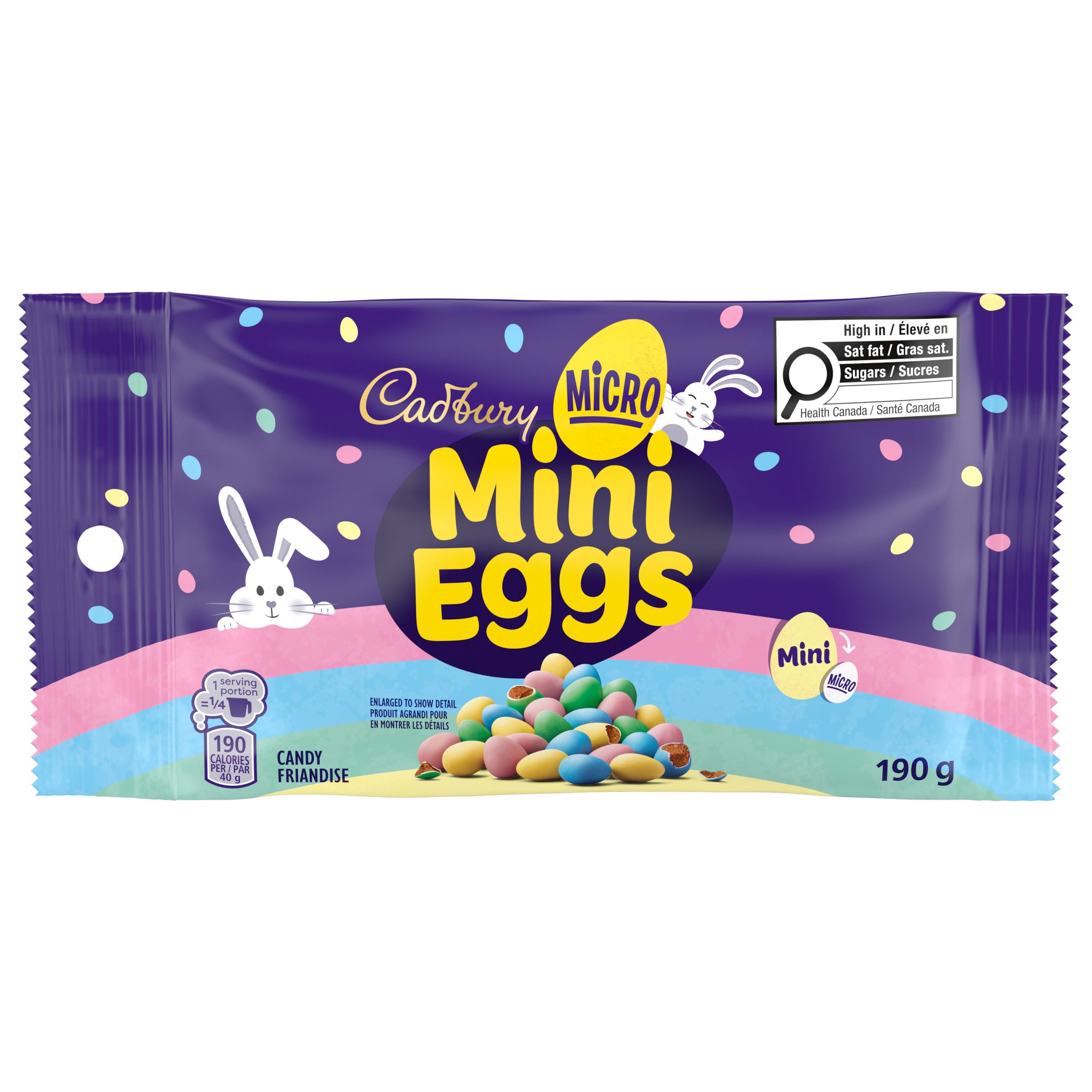 Friandises Cadbury Micro Mini Eggs pour Pâques (190 g)