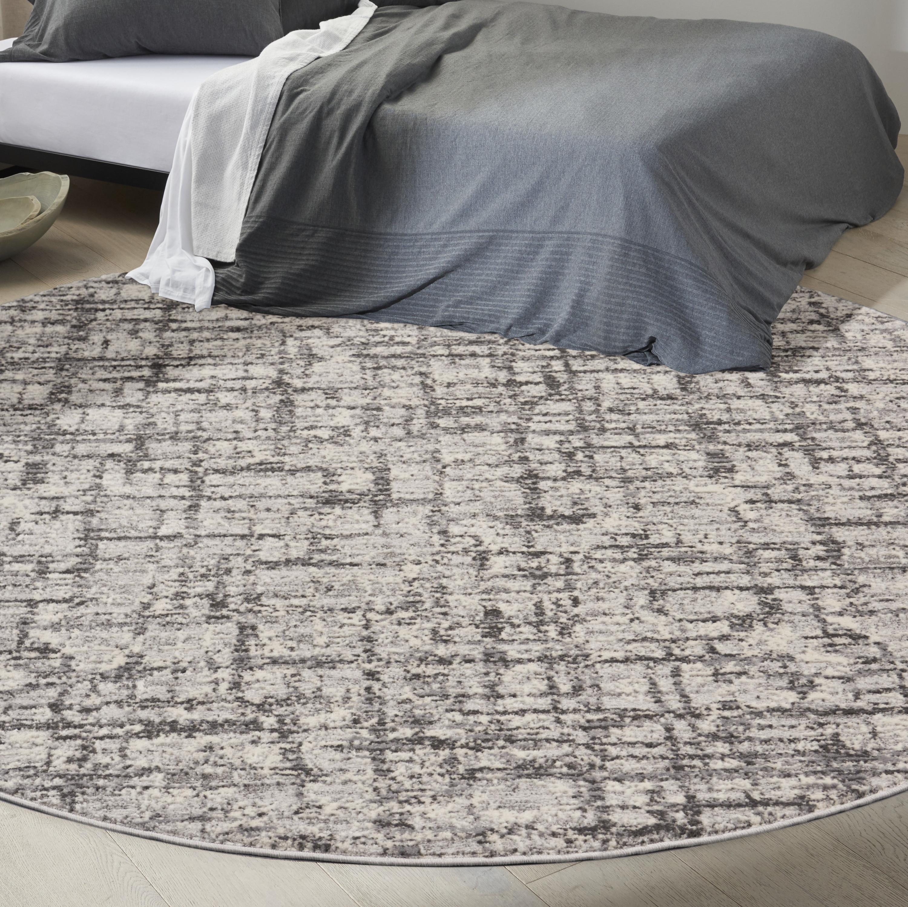 Calvin Klein CK950 Rush 8' x Round Ivory/Grey Modern Indoor Rug