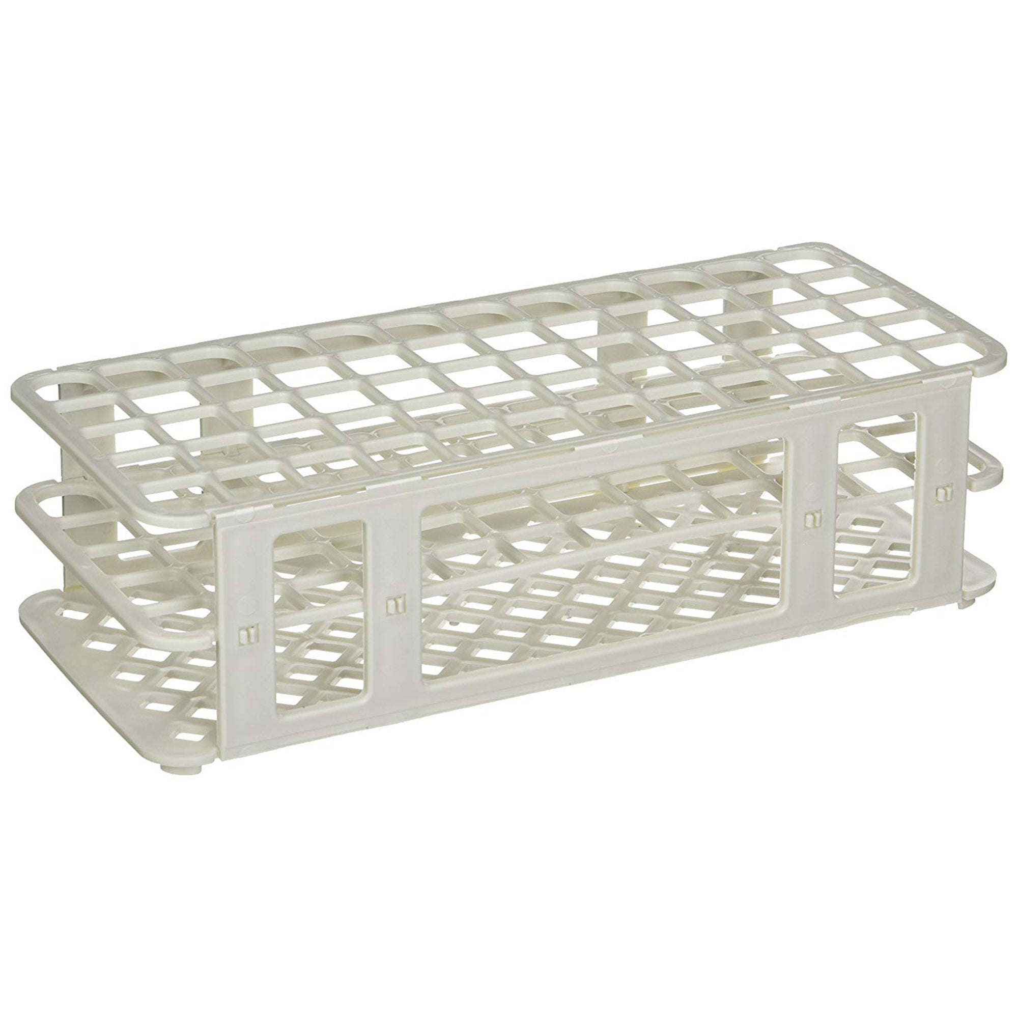 Globe® Scientific 456500 Series Test Tube Rack, 16/17mm, 60-Place, White