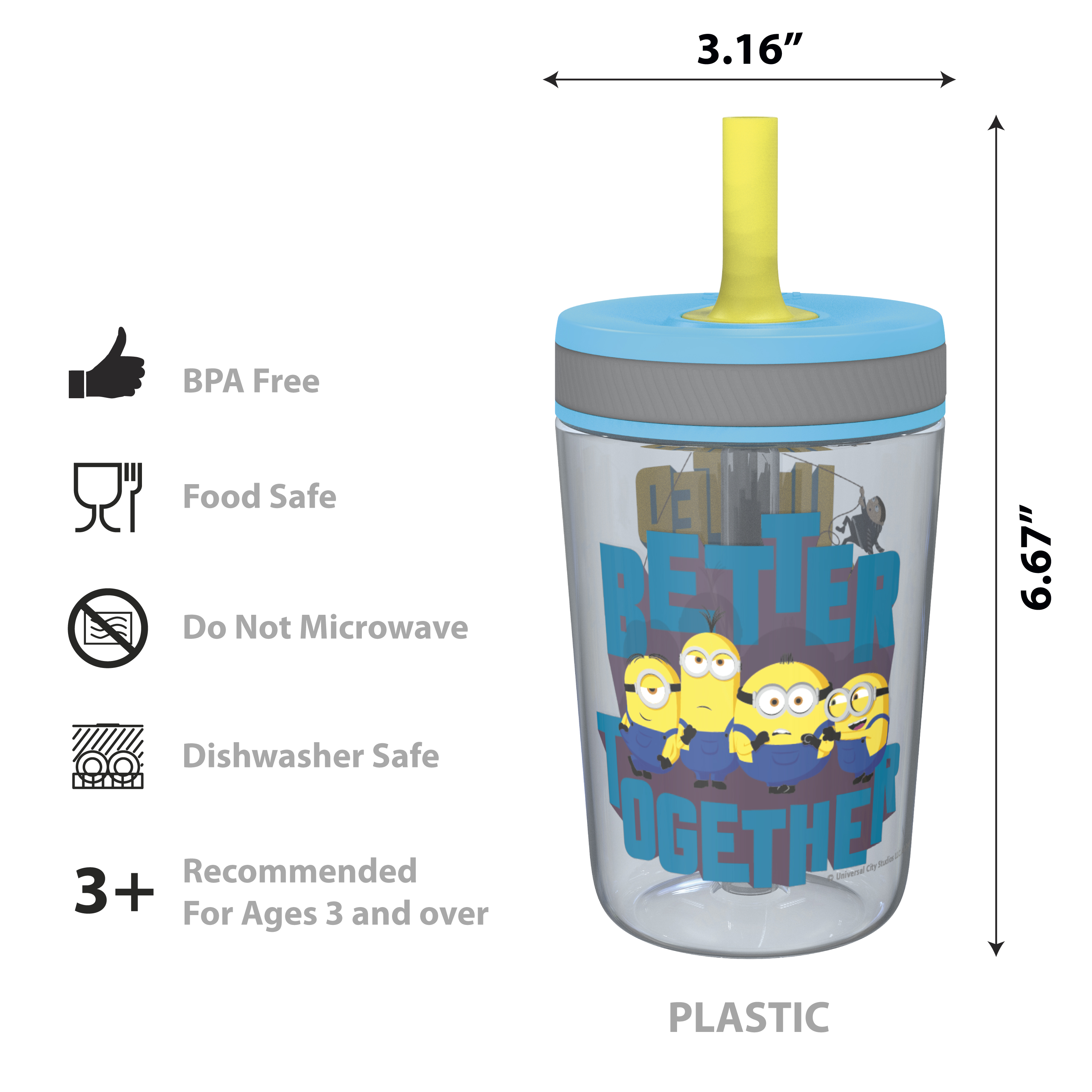 Minions 2 Movie 15  ounce Plastic Tumbler, Minions - Better Together, 3-piece set slideshow image 9