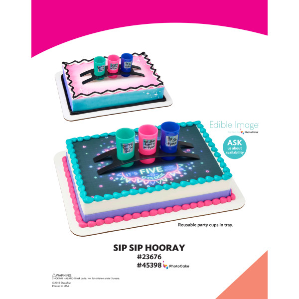Sip Sip Hooray The Magic of Cakes® PhotoCake® Enhanced Background and Icing Page