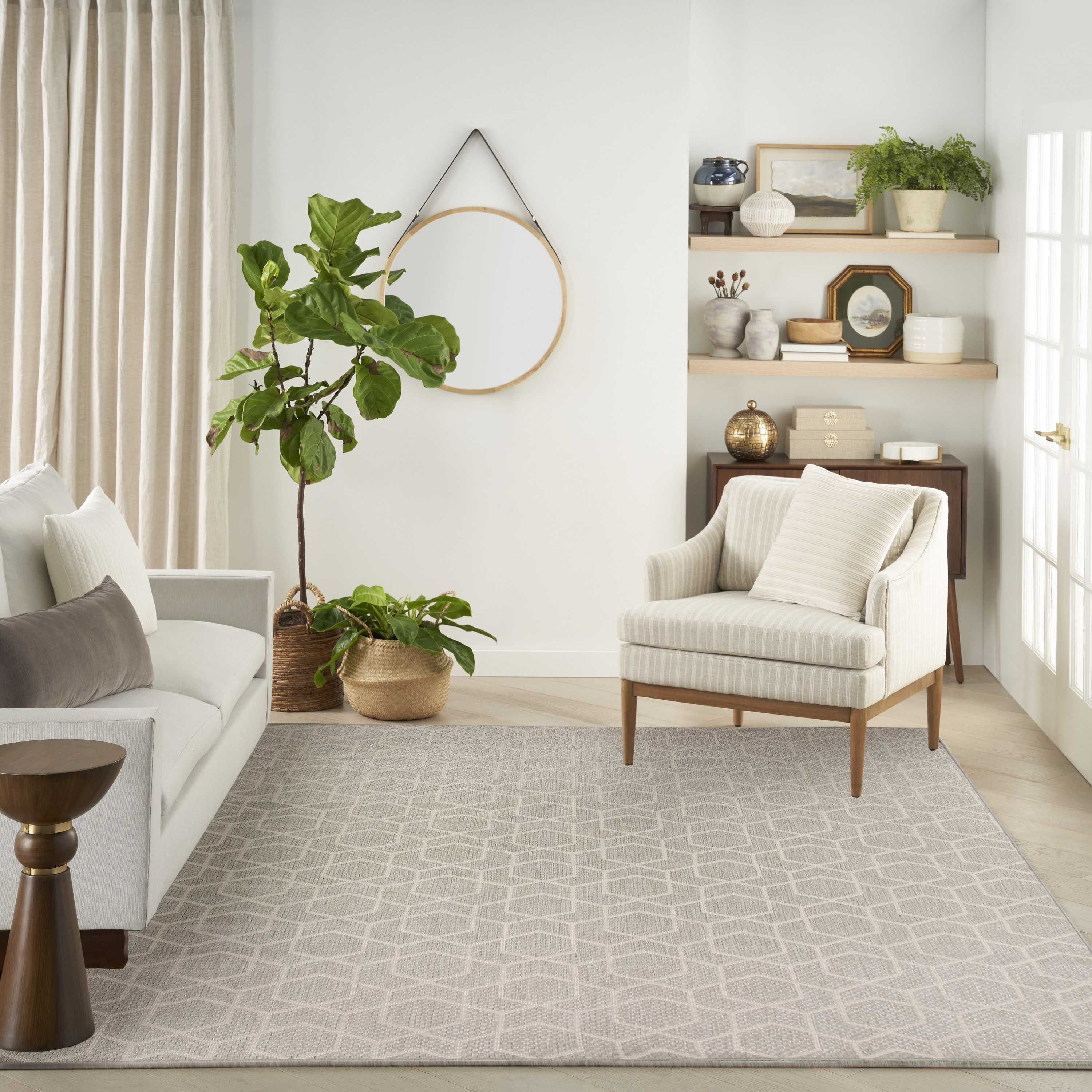 Nourison Horizon Indoor/Outdoor 10' x 14' Grey Modern Rug