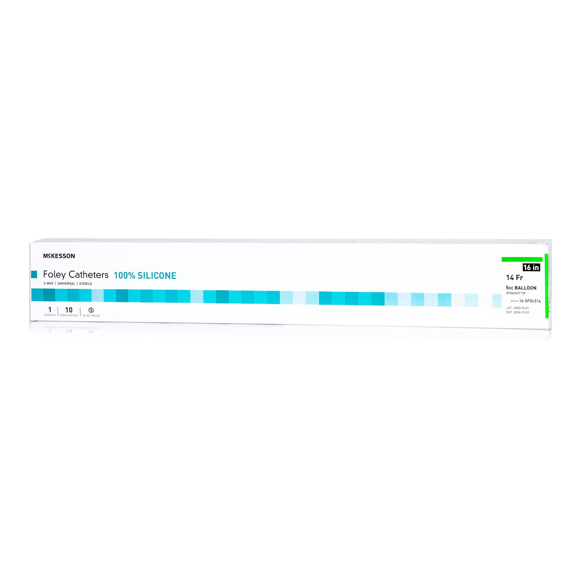 McKesson Silicone Foley Catheter, Standard Tip, 14 Fr.