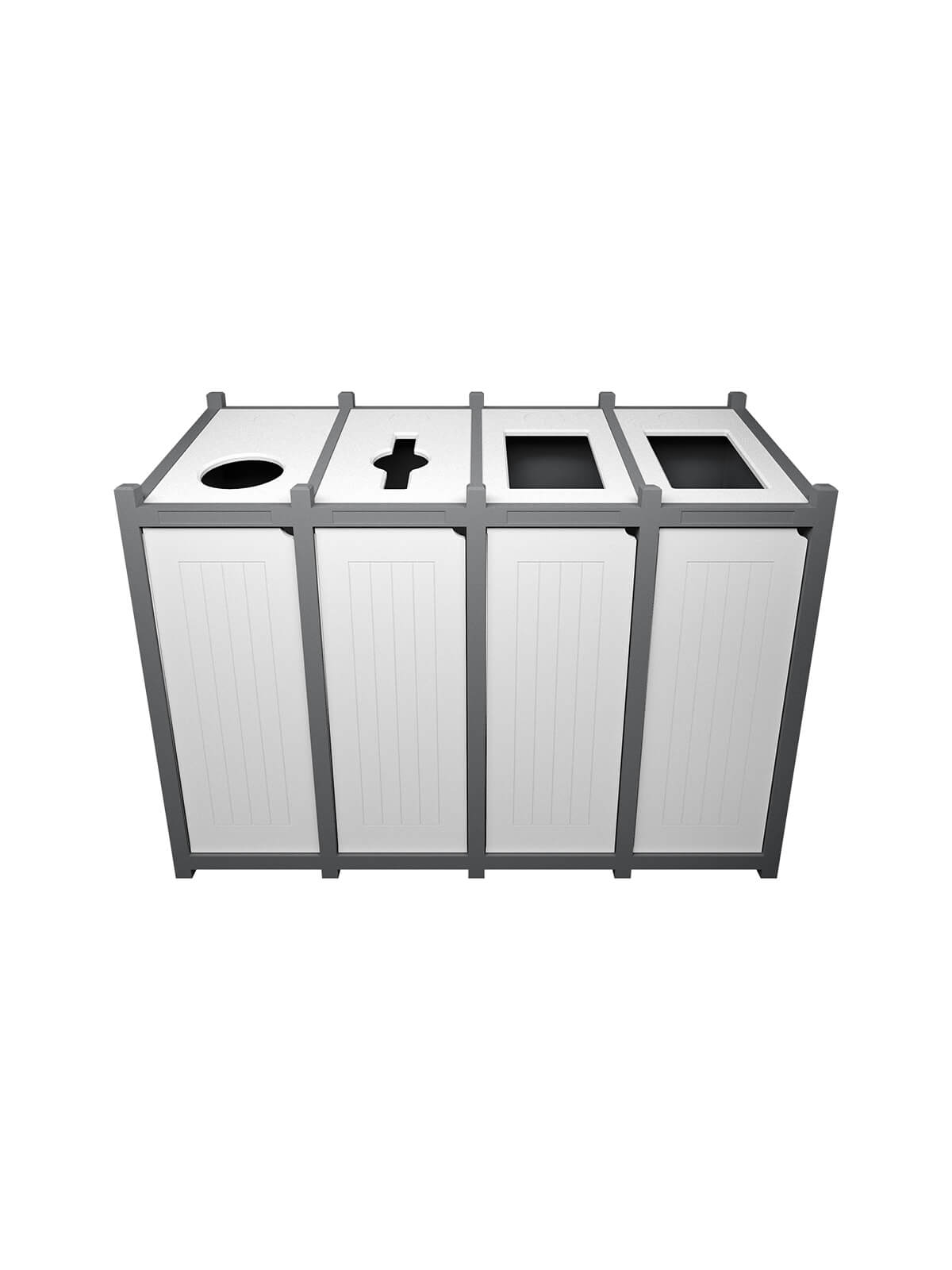 Busch Systems Aspyre Collection Venture Series quad in grey with white doors and openings