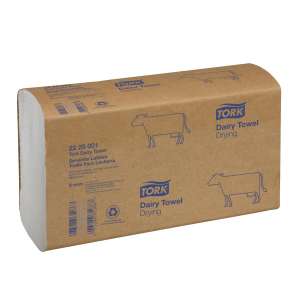 Tork, H22 Dairy Towel, 2 ply, 10.00"x9.00", Double Recreped (DRC), Food Service Wipers, White