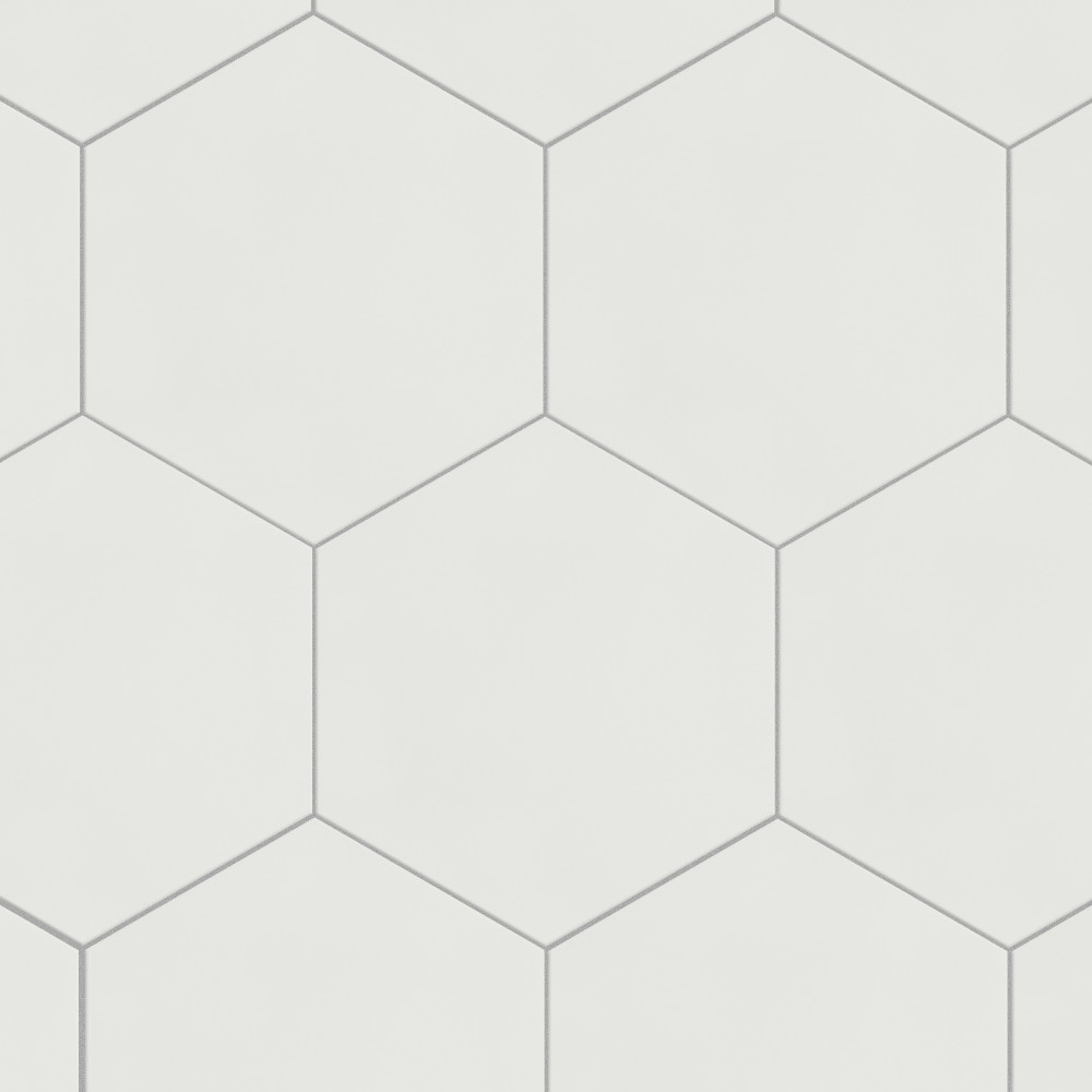 Textile Basic Grand Hex White 19x22 Hexagon Porcelain Floor and Wall Digital Pattern