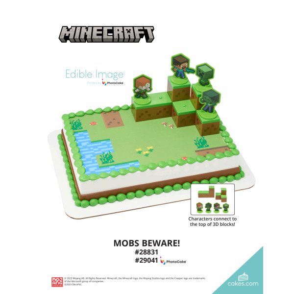 MINECRAFT Mobs Beware! The Magic of Cakes® PhotoCake® Enhanced Background Page