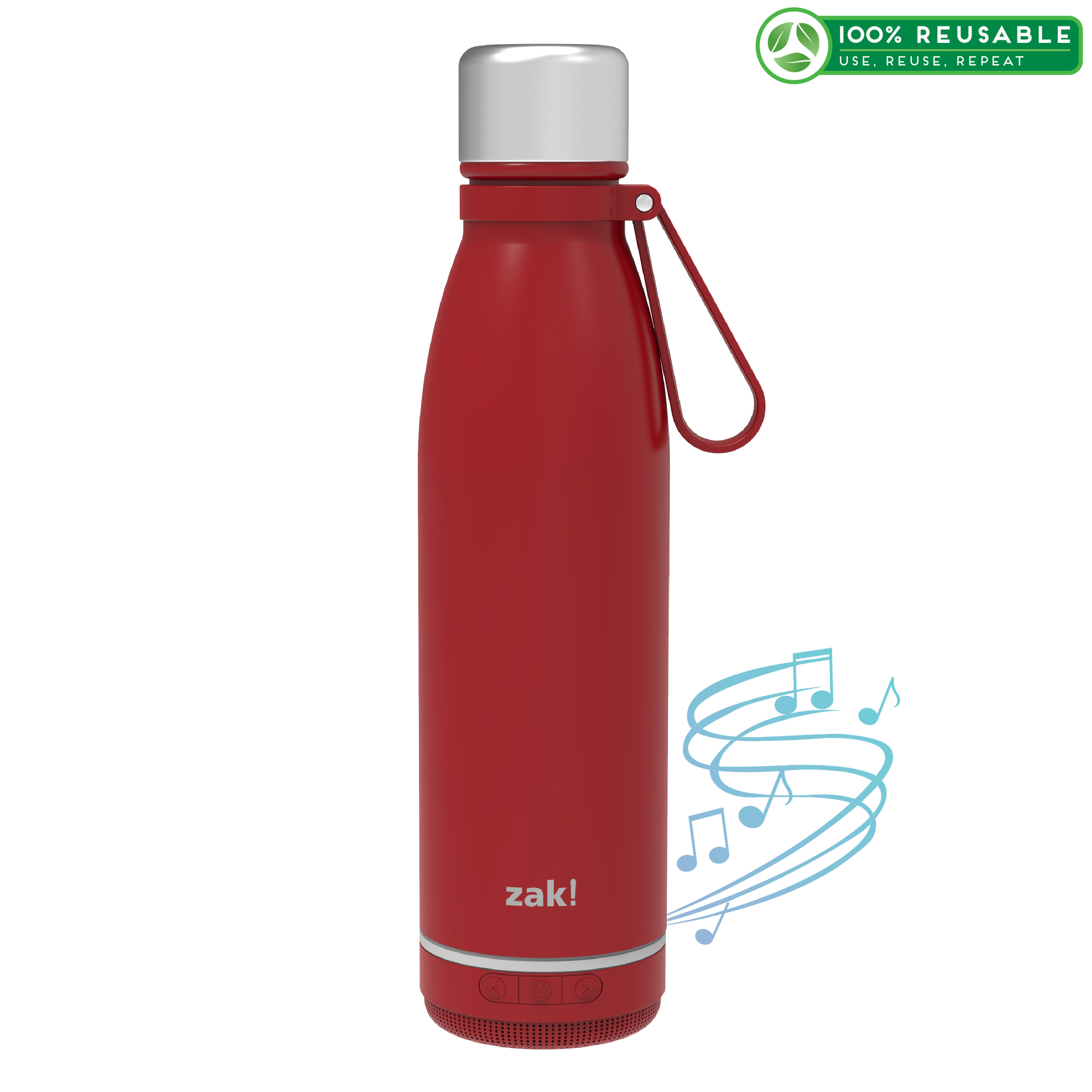 Zak Play 17.5 ounce Stainless Steel Tumbler with Bluetooth Speaker, Red slideshow image 1 Zak Play 17.5 ounce Stainless Steel Tumbler with Bluetooth Speaker, Red slideshow image 1