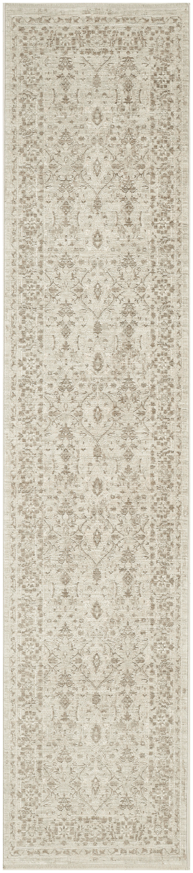 Nourison Shadows 2'2" x 12' Ivory Grey Vintage Indoor Rug