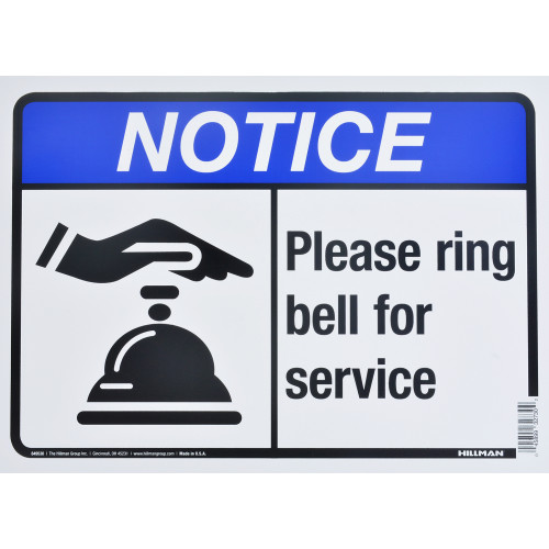 Ring Bell For Service Notice Sign (10