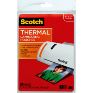 Thermal Laminating Pouches, 5 mil, 5" x 7", 20 Per Pack