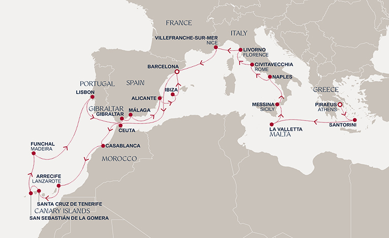 Itinerary map