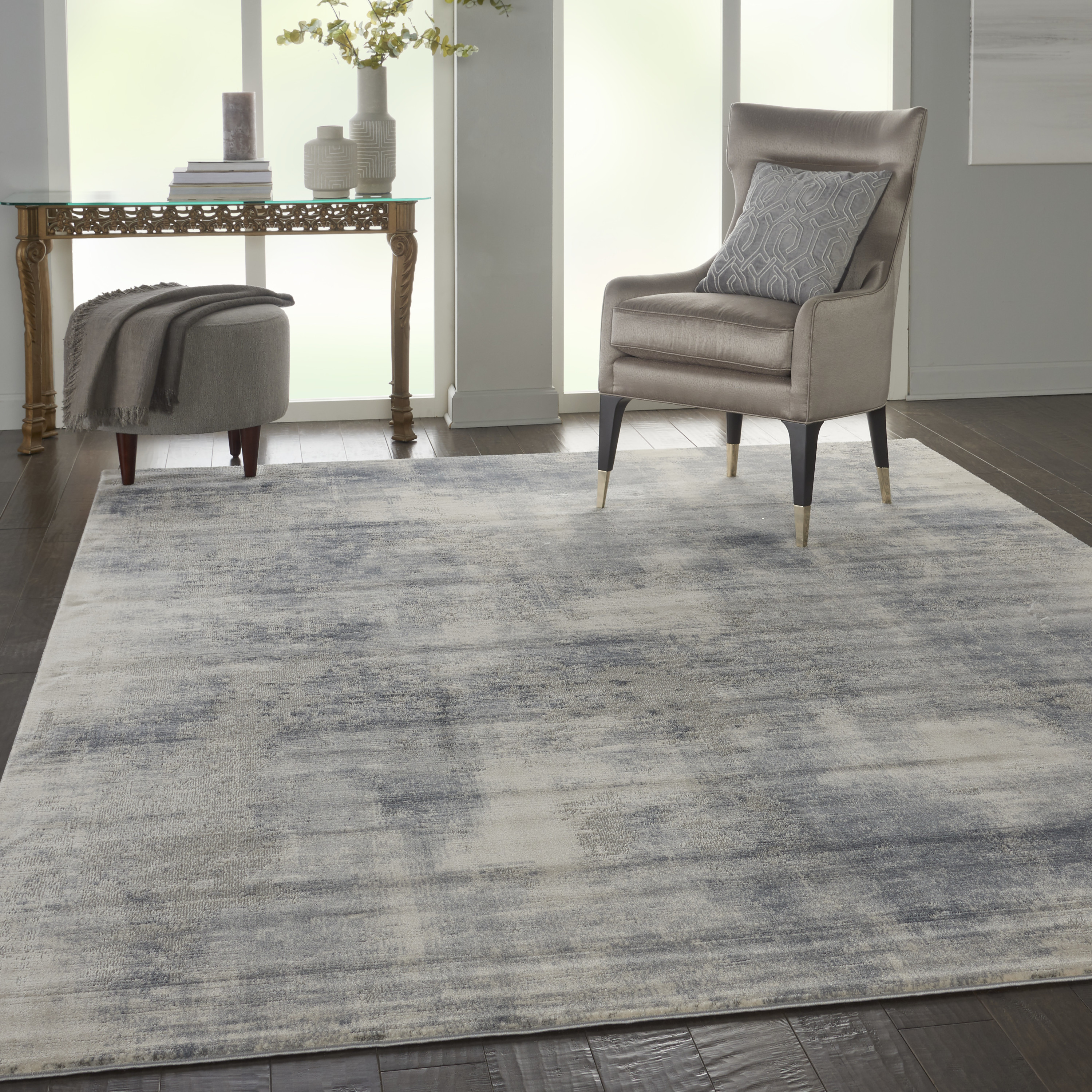 Nourison Rustic Textures 7'10" x 10'6" Blue Ivory Modern Indoor Rug