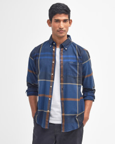 Dunoon Tailored Long-Sleeved Shirt Midnight Tartan