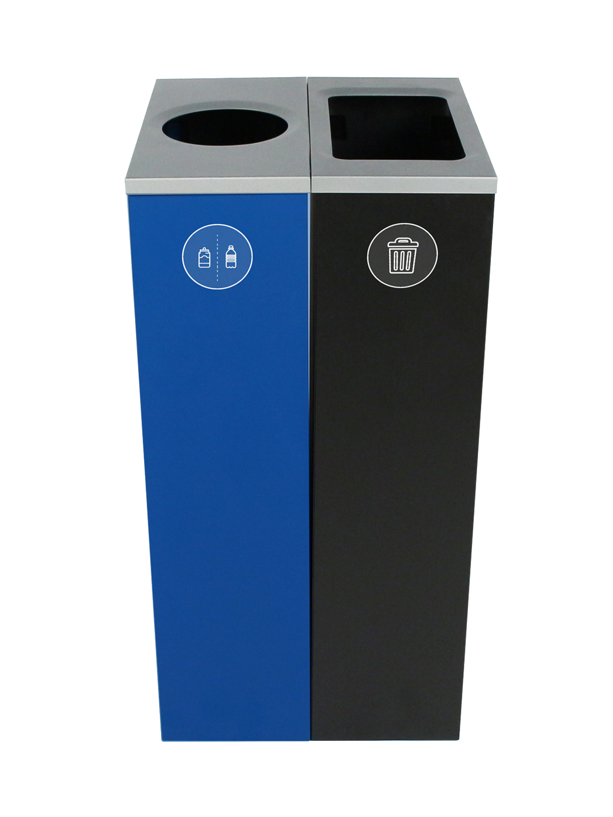 SPECTRUM – Double – Kit – Cans & Bottles-Waste – Circle-Full – Blue-Black
