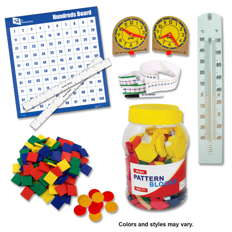 Saxon Math Manipulative Kit 3 (Wooden Pattern Block Upgrade, NO Optional Items)