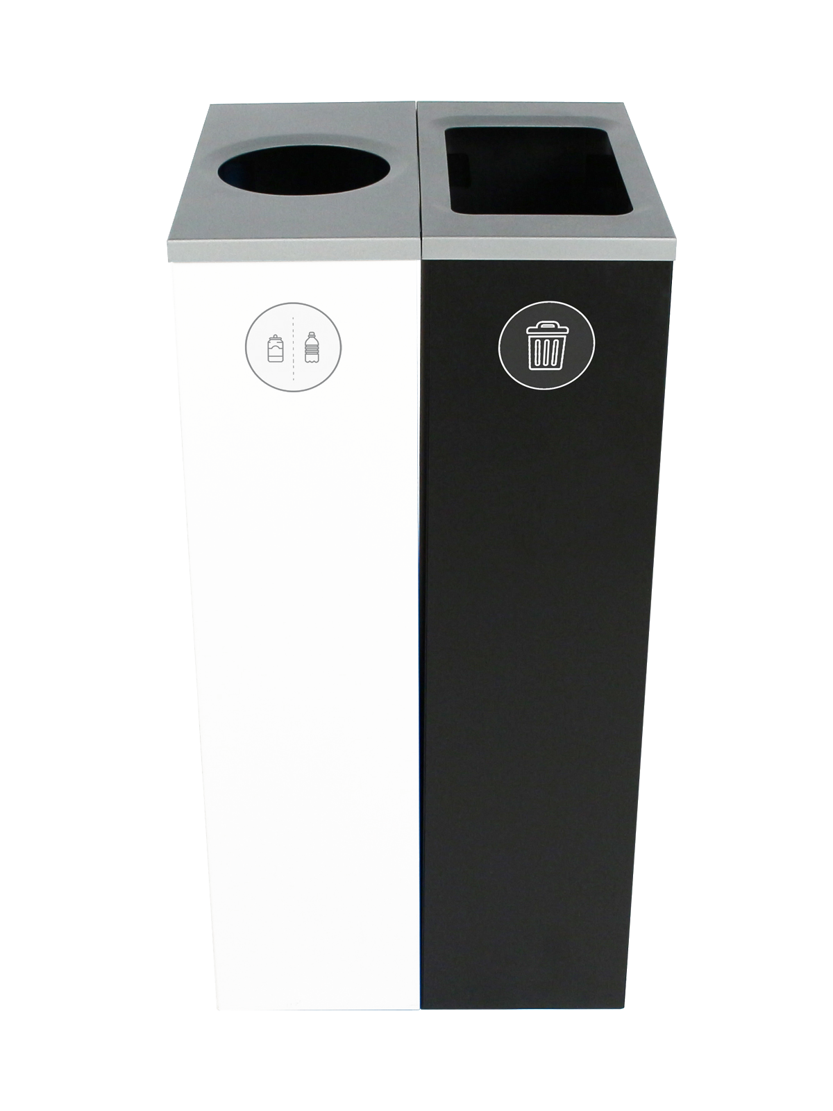 SPECTRUM – Double – Kit – Cans & Bottles-Waste – Circle-Full – White-Black