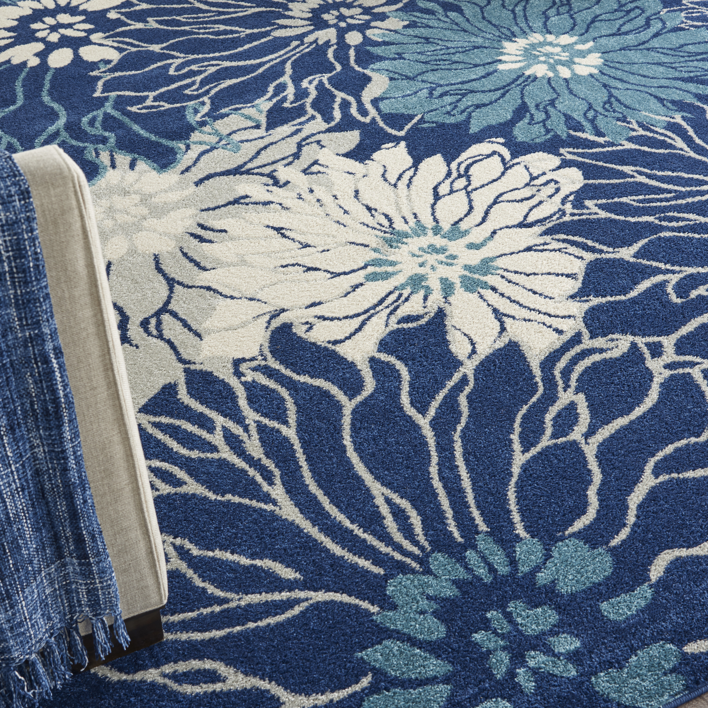 Nourison Passion 9' x 12' Navy Ivory Contemporary Indoor Rug
