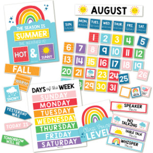 Rainbow Circle Time Bulletin Board Calendar for Classroom