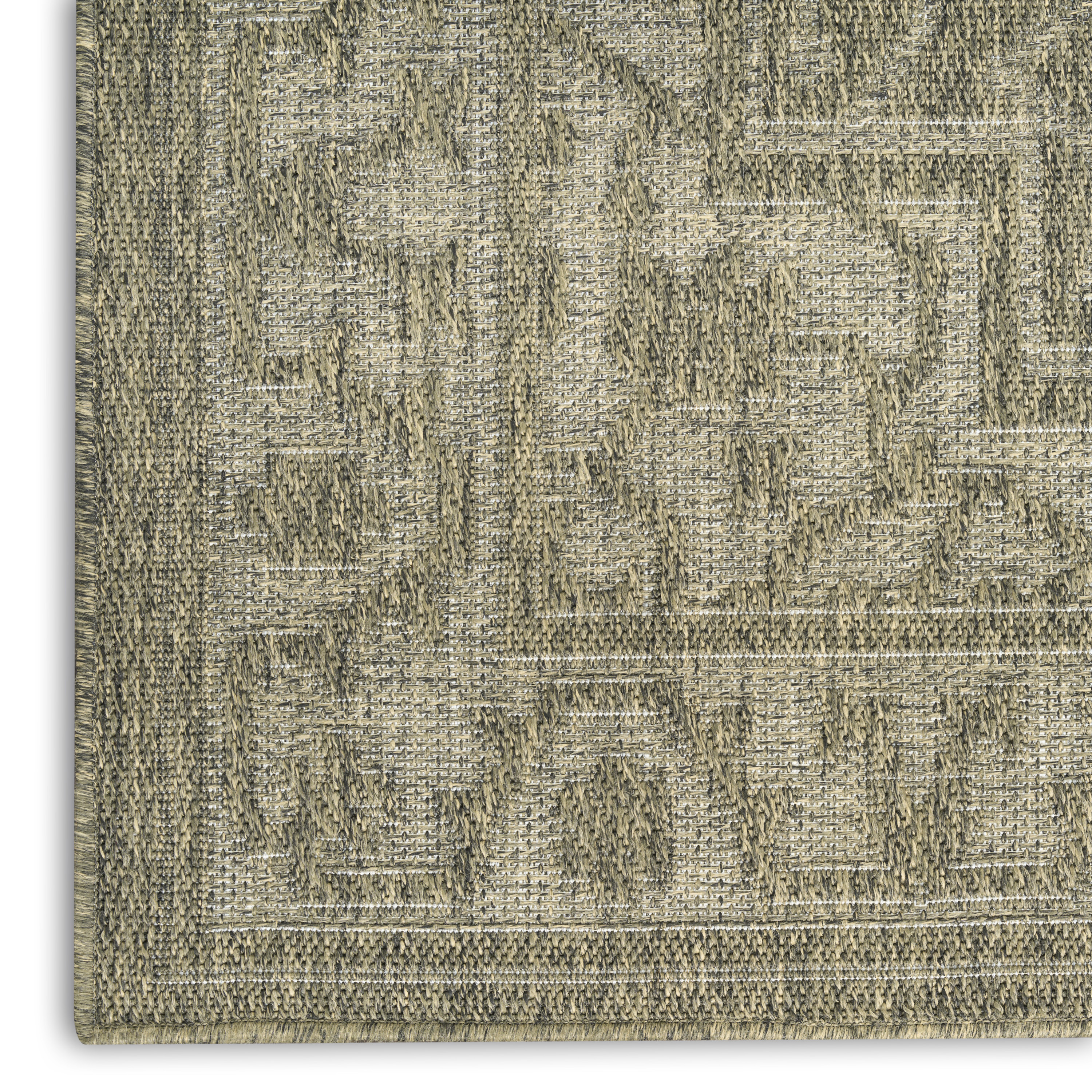 Nourison Tulum 2'2" x 10' Olive Outdoor Rug