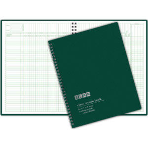 Class Record Book, Grades for 6-8 Weeks, 36 Student Names, Large blocks