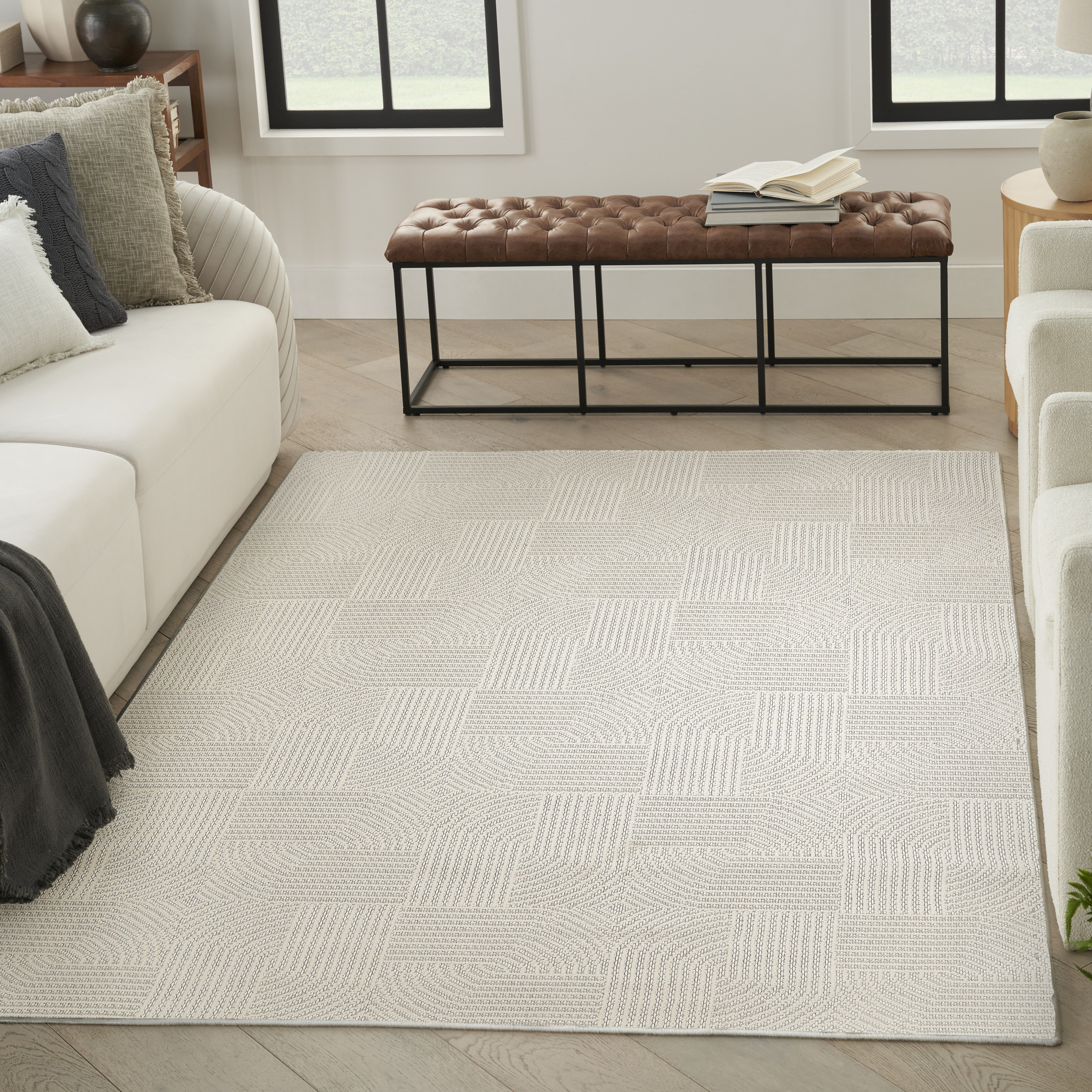 Nourison Natural Texture 7'10" x 9'10" Ivory Modern Indoor Rug