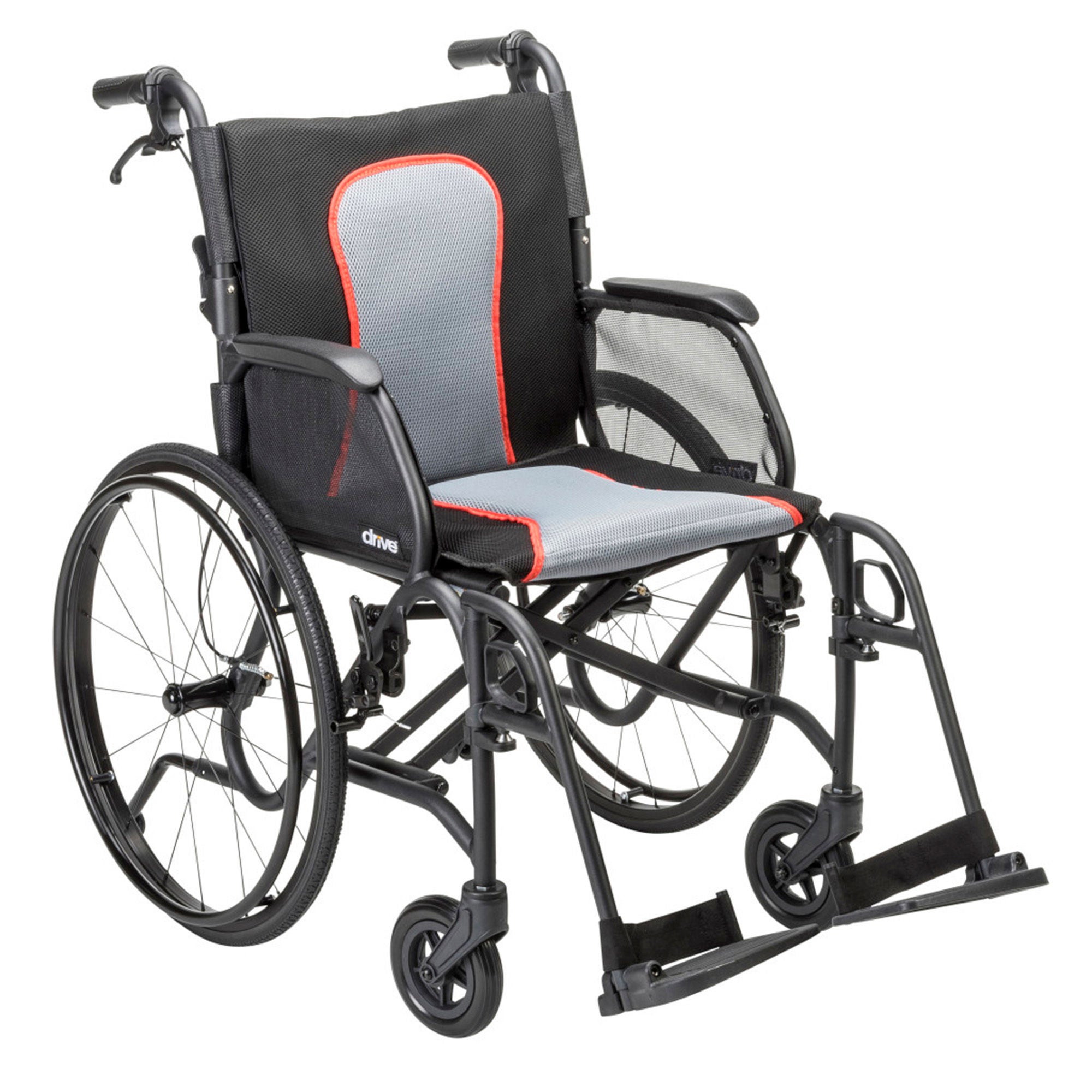 Drive DeVilbiss Healthcare WHEELCHAIR, AEROFLY W/FOOTRESTBLK 18"