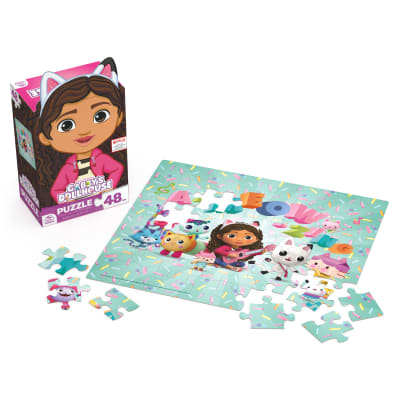 Gabby’s Dollhouse, 48-Piece A-Meow-Zing Easy Jigsaw Puzzle DreamWorks Netflix TV Show Toy Learning Activity, for Kids Ages 3 and up