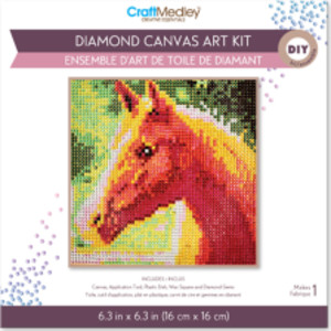 Diamond Painting Kit, Horse Design, 6.25 x 6.25 Inches