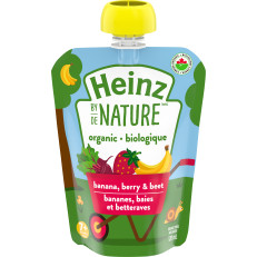 Heinz by Nature Organic Baby Food - Banana, Berry & Beet Purée image