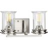 Winslett 2-Light Bath Vanity Light 120V Brushed Nickel 60W