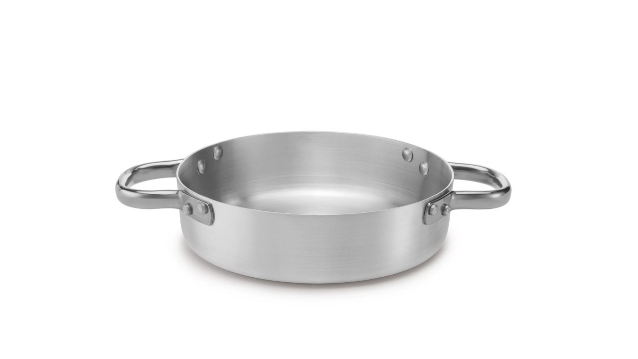 Century paella pan 40 centimeter 10-liter aluminum with stainless steel loop handles