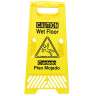 Impact, Vented, English/Spanish, "Caution", Wet Floor Sign, Yellow, 25"