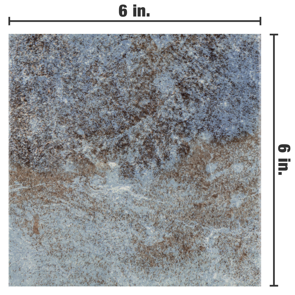 Ocean Glossy Coral Bay with BioTech 6 in. x 6 in. Porcelain Floor and Wall Tile