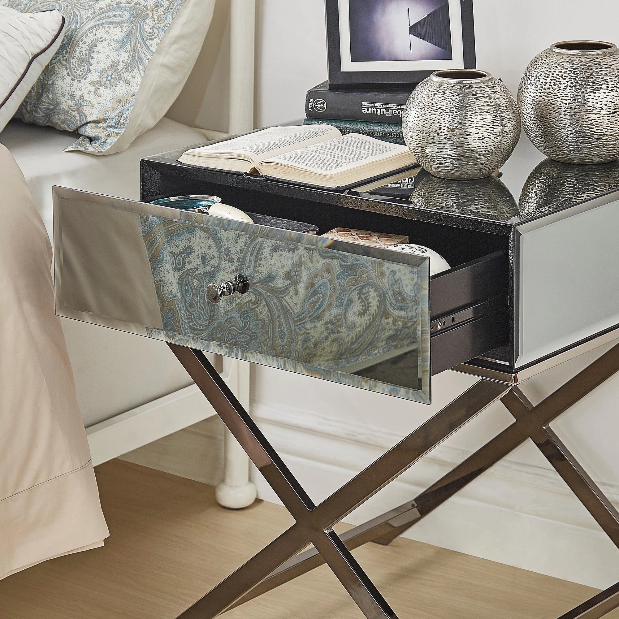 X-Base Mirrored Accent Campaign Table